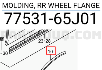 Suzuki 7753165J01 MOLDING, RR WHEEL FLANGE