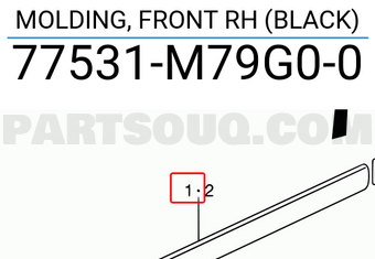 Suzuki 77531M79G00 MOLDING, FRONT RH (BLACK)