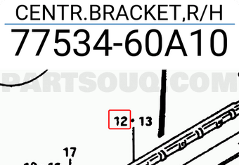 Suzuki 7753460A10 CENTR.BRACKET,R/H