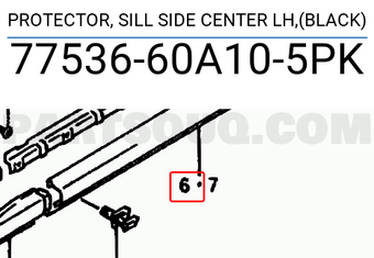 Suzuki 7753660A105PK PROTECTOR, SILL SIDE CENTER LH,(BLACK)