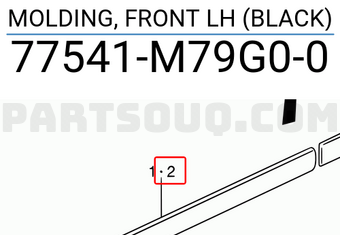 Suzuki 77541M79G00 MOLDING, FRONT LH (BLACK)