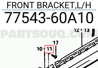 Suzuki 7754360A10 FRONT BRACKET,L/H