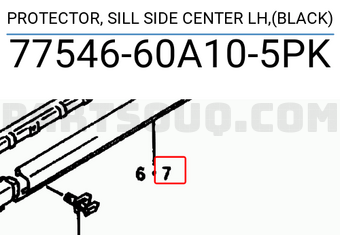 Suzuki 7754660A105PK PROTECTOR, SILL SIDE CENTER LH,(BLACK)