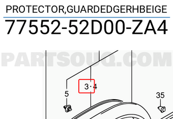 Suzuki 7755252D00ZA4 PROTECTOR,GUARDEDGERHBEIGE
