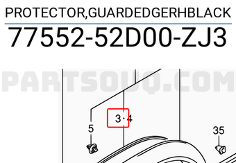 Suzuki 7755252D00ZJ3 PROTECTOR,GUARDEDGERHBLACK