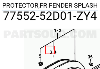 Suzuki 7755252D01ZY4 PROTECTOR,FR FENDER SPLASH