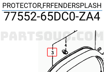 Suzuki 7755265DC0ZA4 PROTECTOR,FRFENDERSPLASH
