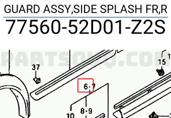 Suzuki 7756052D01Z2S GUARD ASSY,SIDE SPLASH FR,R