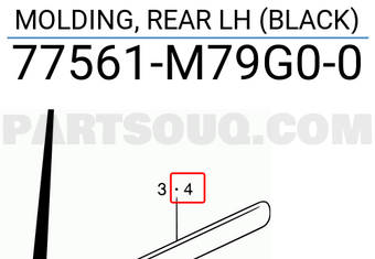 Suzuki 77561M79G00 MOLDING, REAR LH (BLACK)