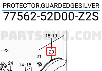 Suzuki 7756252D00Z2S PROTECTOR,GUARDEDGESILVER