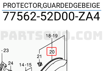 Suzuki 7756252D00ZA4 PROTECTOR,GUARDEDGEBEIGE