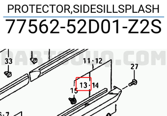 Suzuki 7756252D01Z2S PROTECTOR,SIDESILLSPLASH