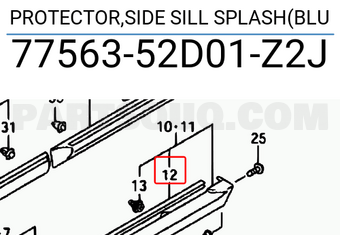 Suzuki 7756352D01Z2J PROTECTOR,SIDE SILL SPLASH(BLU