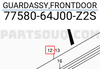 Suzuki 7758064J00Z2S GUARDASSY,FRONTDOOR