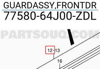 Suzuki 7758064J00ZDL GUARDASSY,FRONTDR