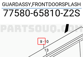 Suzuki 7758065810Z2S GUARDASSY,FRONTDOORSPLASH