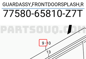 Suzuki 7758065810Z7T GUARDASSY,FRONTDOORSPLASH,R
