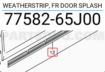 Suzuki 7758265J00 WEATHERSTRIP, FR DOOR SPLASH