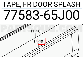 Suzuki 7758365J00 TAPE, FR DOOR SPLASH