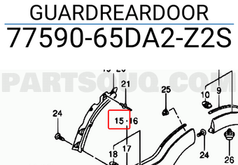 Suzuki 7759065DA2Z2S GUARDREARDOOR