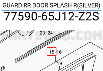 Suzuki 7759065J12Z2S GUARD RR DOOR SPLASH R(SILVER)
