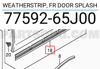 Suzuki 7759265J00 WEATHERSTRIP, FR DOOR SPLASH