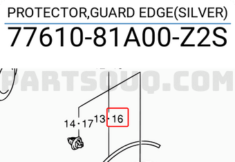 Suzuki 7761081A00Z2S PROTECTOR,GUARD EDGE(SILVER)