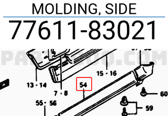 Suzuki 7761183021 MOLDING, SIDE