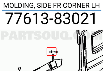 Suzuki 7761383021 MOLDING, SIDE FR CORNER LH