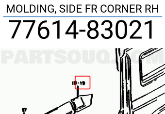 Suzuki 7761483021 MOLDING, SIDE FR CORNER RH