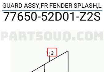 Suzuki 7765052D01Z2S GUARD ASSY,FR FENDER SPLASH,L