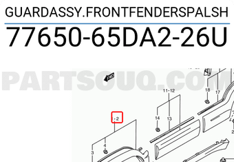 Suzuki 7765065DA226U GUARDASSY.FRONTFENDERSPALSH