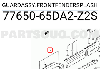 Suzuki 7765065DA2Z2S GUARDASSY.FRONTFENDERSPLASH