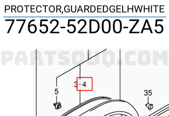 Suzuki 7765252D00ZA5 PROTECTOR,GUARDEDGELHWHITE