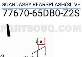 Suzuki 7767065DB0Z2S GUARDASSY,REARSPLASH(SILVE