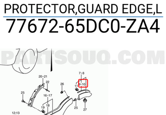 Suzuki 7767265DC0ZA4 PROTECTOR,GUARD EDGE,L