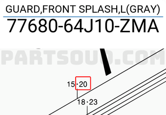Suzuki 7768064J10ZMA GUARD,FRONT SPLASH,L(GRAY)