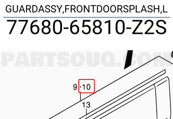 Suzuki 7768065810Z2S GUARDASSY,FRONTDOORSPLASH,L