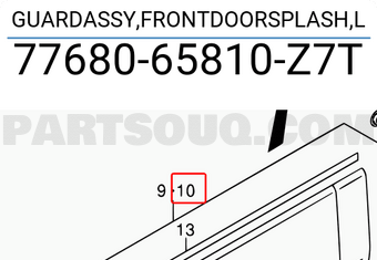 Suzuki 7768065810Z7T GUARDASSY,FRONTDOORSPLASH,L