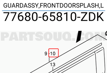 Suzuki 7768065810ZDK GUARDASSY,FRONTDOORSPLASH,L