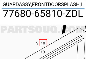 Suzuki 7768065810ZDL GUARDASSY,FRONTDOORSPLASH,L