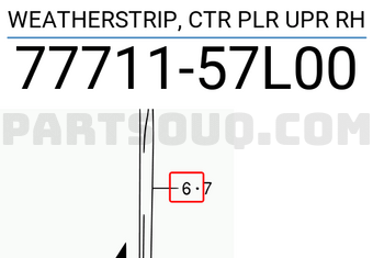 Suzuki 7771157L00 WEATHERSTRIP, CTR PLR UPR RH