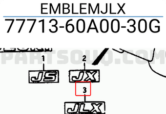Suzuki 7771360A0030G EMBLEMJLX