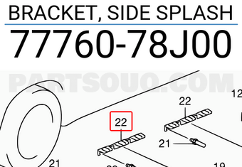 Suzuki 7776078J00 BRACKET, SIDE SPLASH
