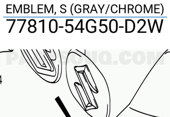 Suzuki 7781054G50D2W EMBLEM, S (GRAY/CHROME)