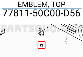 Suzuki 7781150C00D56 EMBLEM, TOP