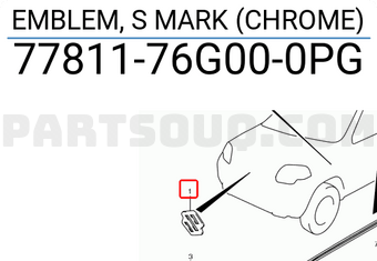 Suzuki 7781176G000PG EMBLEM, S MARK (CHROME)