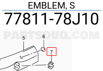 Suzuki 7781178J10 EMBLEM, S