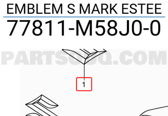 Suzuki 77811M58J00 EMBLEM S MARK ESTEE