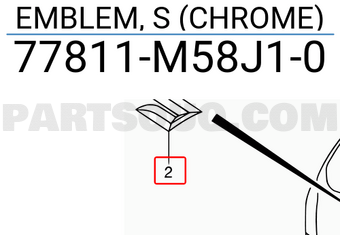 Suzuki 77811M58J10 EMBLEM, S (CHROME)
